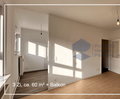 Frisch sanierte helle 3-Zimmer-Balkon-Wohnung